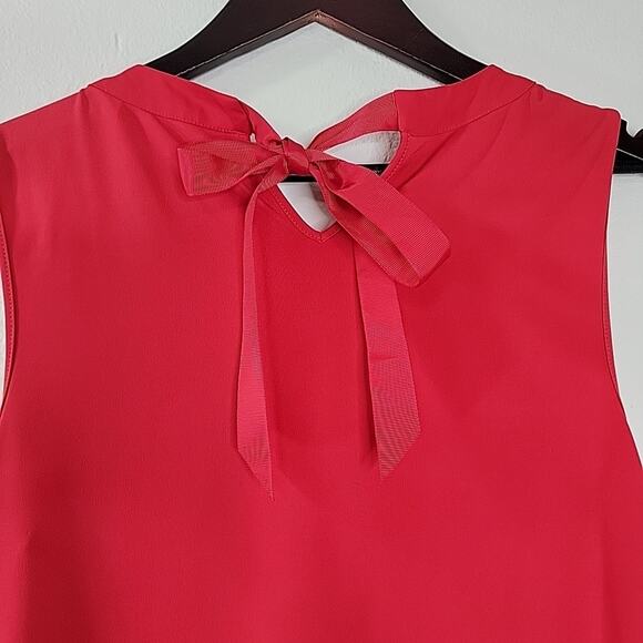 41 Hawthorn Red Sleeveless Blouse Women’s Medium Tie Back Layered Tank Top - Picture 6 of 8